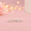 925 Sterling Silver adjustable heart design toe ring pair for women with open heart pattern displayed on a soft pink luxury background
