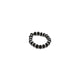 Silver Black Beads Chain Ring