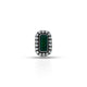 Sterling Silver Rectangle Green Color Stone Ring for Girls