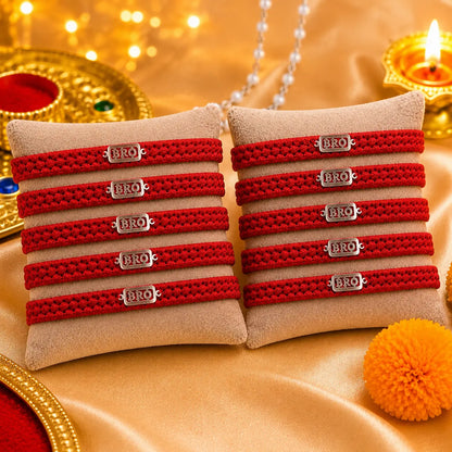 Trendy BRO Silver Rakhi Gift for Bhai