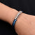 Silver Blue Small Three Flower and Heart Design Bracelet