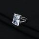 Stylish silver ring showcasing a dazzling rectangular diamond for a luxurious design.