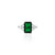 Silver ring featuring an elegant emerald green stone, offering a sophisticated and timeless design