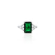 Silver ring featuring an elegant emerald green stone, offering a sophisticated and timeless design