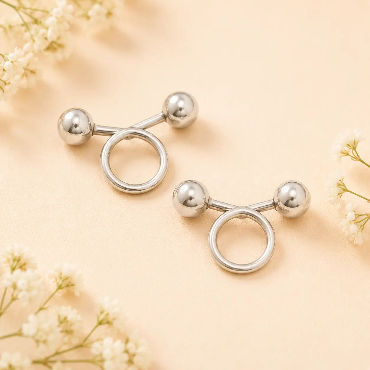 Elegant Minimalist Double Spiral Silver Earrings