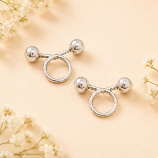 Elegant Minimalist Double Spiral Silver Earrings