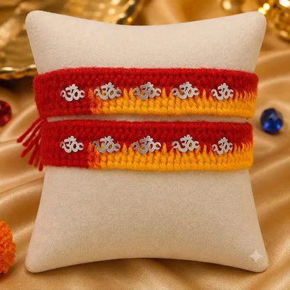 Silver Rakhi with Om Charm