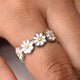 Sterling Silver White Flower Design Ring for Girls