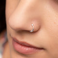 Silver Tribal Nose Ring Traditional Oxidised Nath Design