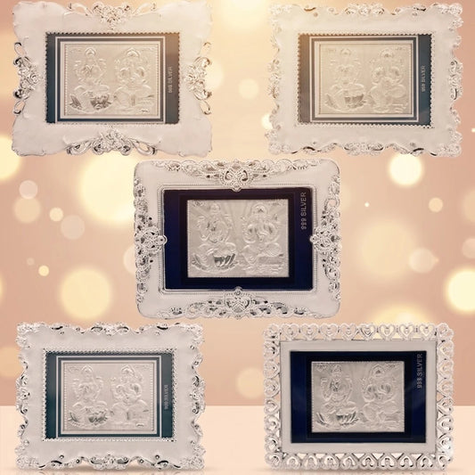 999 Silver Lakshmi Ganesh Decorative Frame