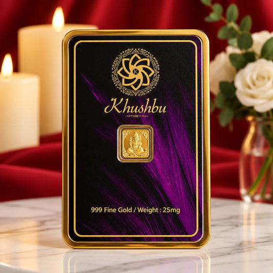 25mg Pure Gold Foil Coin 999 Fine Gold khushbu jewellers