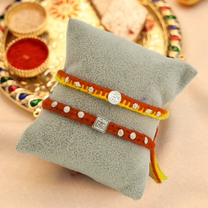 Divine Ganpati Silver Rakhi (combo)