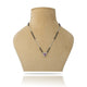 Silver mangalsutra featuring a striking purple stone for a vibrant touch