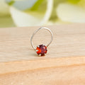 Classic Silver Nosepin with Red Sparkle