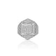 Men's Designer Silver Ring with Cubic Zirconia Stone