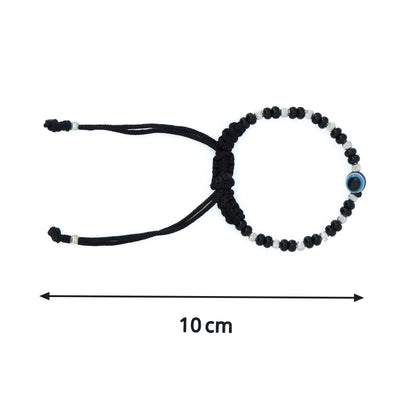Silver Bead Evil Eye Dhaga Bracelet