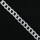 Simple Elegant Curb Chain Silver Bracelet for Men's