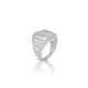 Men's Designer Silver Ring with Cubic Zirconia Stone