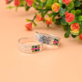 Silver Toe Rings with Unique Floral Detailing