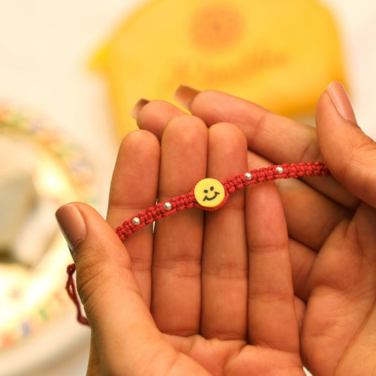 Joyful Smiley Rakhi in Silver