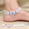 Silver anklet with floral and colorful gems