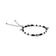 Sterling Silver combination of silver and Black Beads Anklet for Girls