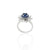 Silver Beautiful Blue Flower Floating Ring