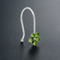 Silver Light Green Gem Stone Flower Design Nosepin for Girls