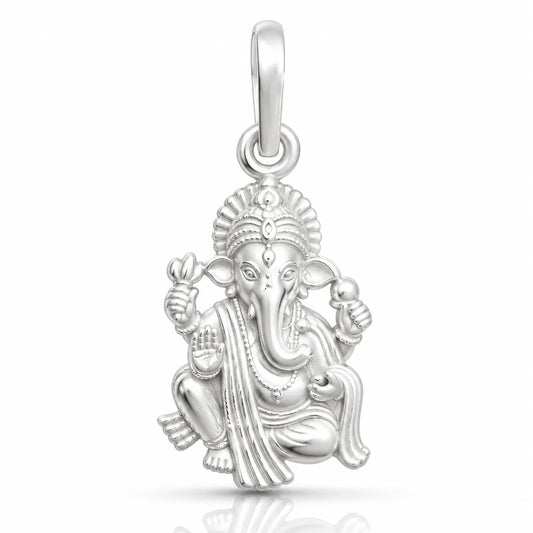 Silver Chatur Bhuj Ganesh Ji Pendant