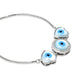 Sterling Silver Solitaire Elegant Evil Eyes Girls Bracelet