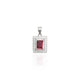 Red Stone Silver Pendant for Girls