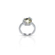 Sterling Silver Round Yellow Stone with Small Heart Design Ring for Girls