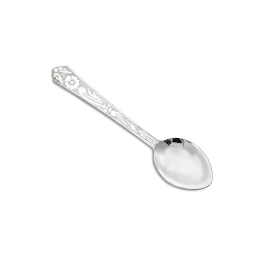 Elegant silver spoon with a beautiful flower design