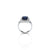 Sterling Silver Square Synthetic Blue Sapphire Ring for Girls