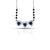Sterling Silver Three Center Heart Shape Blue Stone Mangalsutra for Girls