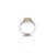 925 Silver Golden Yellow Gem Halo-Style Ring for Girls