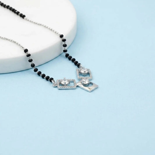A Unique Silver Mangalsutra with Distinctive Design Elements