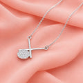 American Diamond Cross Design Silver Chain Pendant