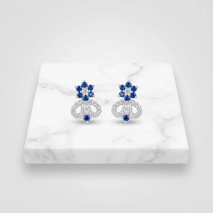 Artistic Blue Stone Earring Design