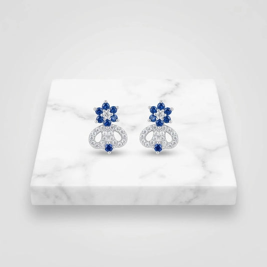 Artistic Blue Stone Earring Design