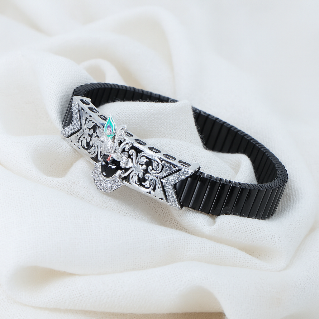 Pure Silver Krishna Design Bracelet