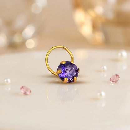 Beautiful Blue Gem Gold Polish Nosepin