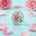 Beautiful Flower Design Sterling Silver Ring