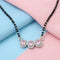 Beautiful Mangalsutra Adorned with a Pink Sapphire and American Diamonds