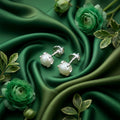 Beautiful Sterling Silver Pearl Stud Earrings
