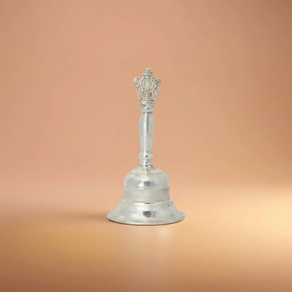 Beautifully Designed Silver Puja Bell For Worship