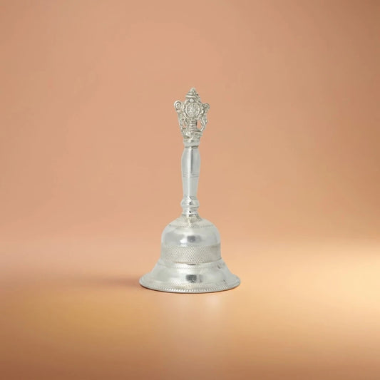 Beautifully Designed Silver Puja Bell For Worship