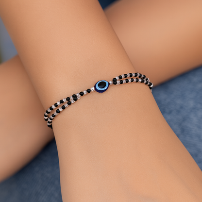 Black Beads Evil Eye Protection Bracelet