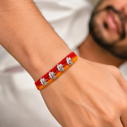 Blessed Ganpati Silver Rakhi
