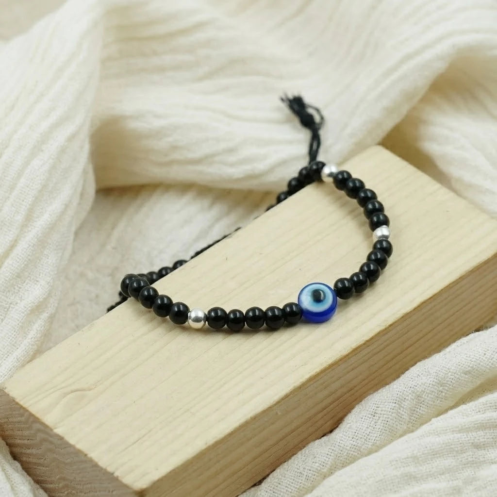 Blue Evil Eye Protection Beaded Bracelet
